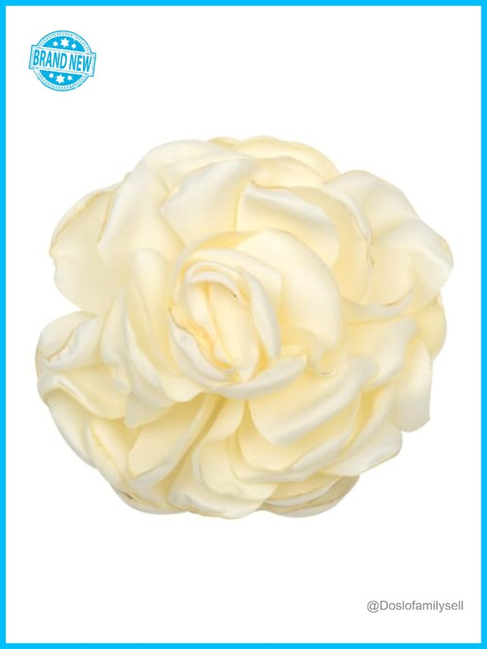 Large Camellia Satin Fabric Flower Brooch Pin Hair Clip